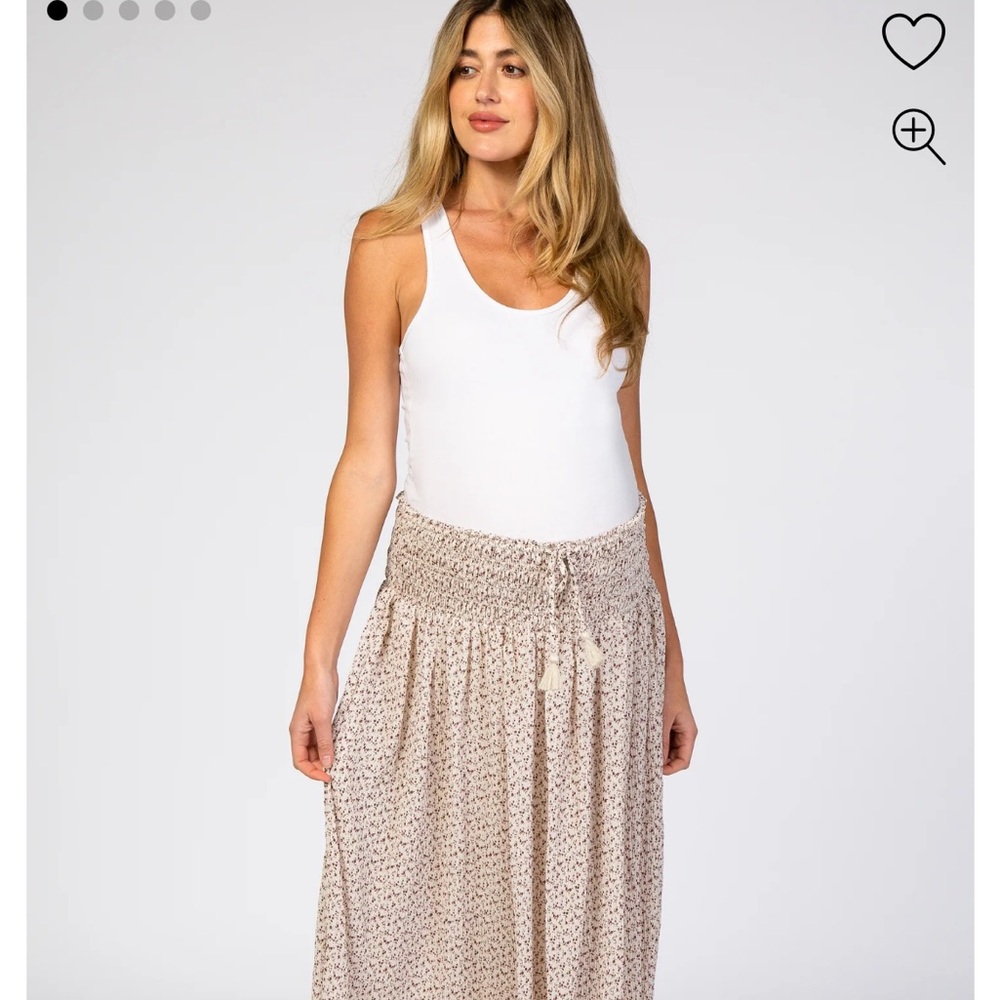 In Bloom Cream and Tan Maxi Skirt